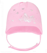 Elegancka biała czapeczka dla dziewczynki motylki i tiul Karla  rozm. 36-38 cm