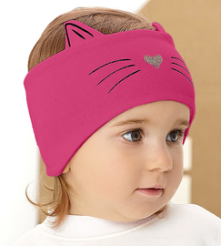 Opaska dla dziewczynki, na głowę, Surris, ciemny róż, 40-42 cm