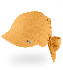 Chustka z daszkiem, dla dziewczynki, muślinowa, miodowa, Noeni, 50-54 cm