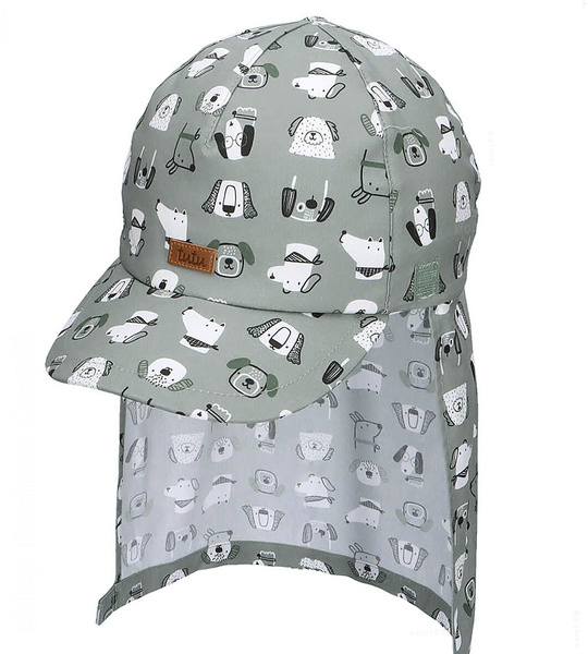 Czapka z daszkiem dla dziecka, UV i ochrona karku dla chłopca, Ferguson, zielony, 50-53 cm