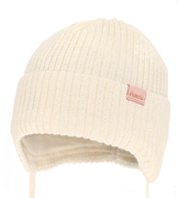 Czapka niemowlęca na zimę dla dziewczynki, merino, Nissia, kremowa, 40-42 cm