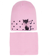 Komplet  czapka i komin dla dziewczynki  Karlen rozm. 46-49 cm