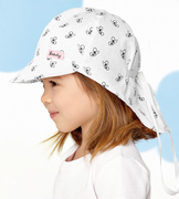 Czapka z daszkiem dla dziewczynki, safari, biała, Regna, 49-51 cm