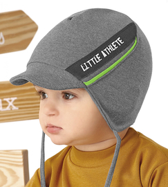 Czapka wiosenna/jesienna dla chłopca, ciemny szary, Massimo, 51-54 cm