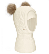 Kominiarka dla dziewczynki, Santari, kremowy, 52-56 cm