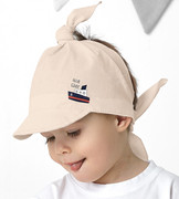 Chustka z daszkiem, dla chłopca, na głowę,  Doonii, beżowy jasny, 40-46 cm