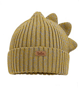Czapka zimowa z wełny merino, z grzebieniem dinozaura, Ehidno, musztardowa,  54-57 cm