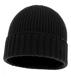 Czapka zimowa męska, 100% wełna merino, Urbner, czarna, 56-59 cm