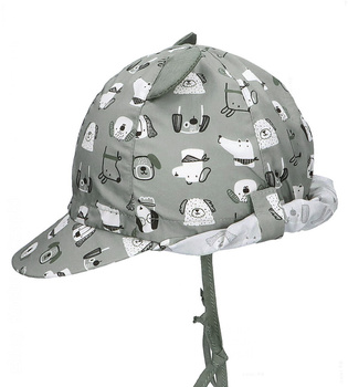 Czapka na lato z daszkiem, filtr UV, zielona, Canculk, 50-52 cm