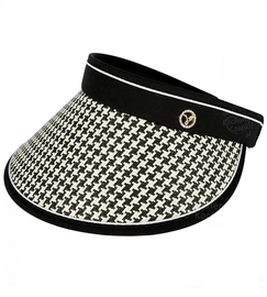 Daszek damski, opaska z daszkiem, czarny, 55-60 cm