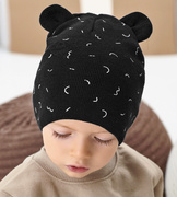 Czapka wiosenna/jesienna dla chłopca, czarna, Midan, 50-54 cm