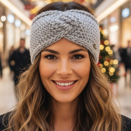 Opaska na głowę, damska, zimowa,  Lovia, szara, rozm. 57-60 cm