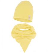 Czapka i chusta dla dziewczynki, na wiosnę / jesień, dzianina, Nabche, żółty, 50-53 cm