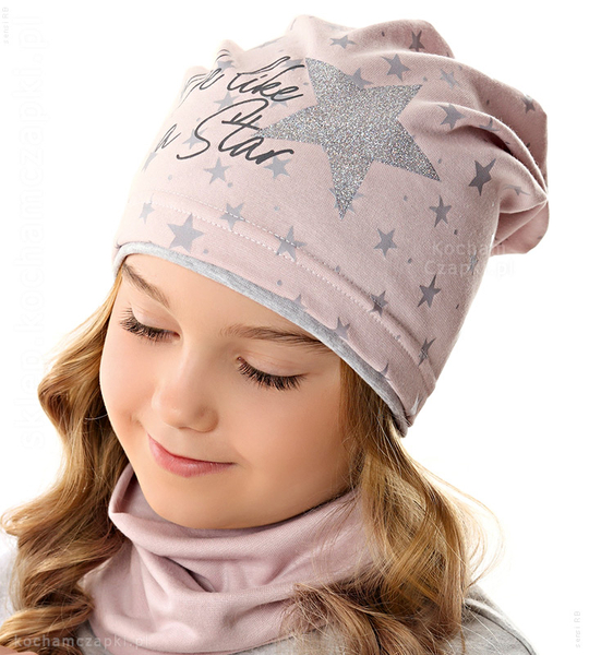 Czapka smerfetka bawełniana  Like a Star rozm. 46-49 cm