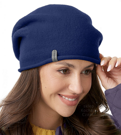 Czapka wełniana damska, zimowa/jesienna, Gabbela, granat chabrowy, 56-60 cm