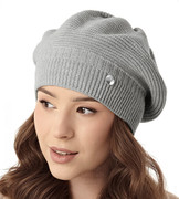 Czapka damska zimowa, beret, Vidalora, szary, 56-59 cm