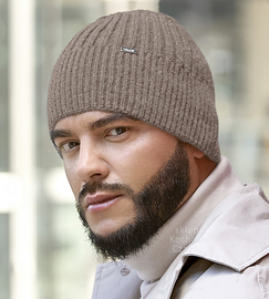 Czapka zimowa męska, wełniana, Japao, beżowa , 58-62 cm