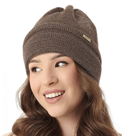 Czapka damska, zimowa, Carene, brązowa, 55-57 cm