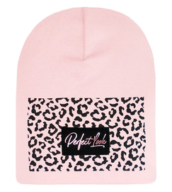 Czapka wiosenna/jesienna damska, pudrowy róż, Perfect Look, 56-58 cm