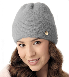 Czapka damska zimowa, Rastina, szary, 55-57 cm