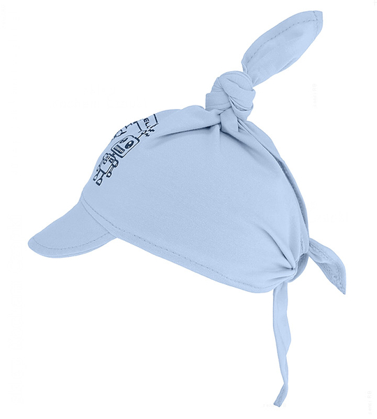 Chustka z daszkiem bawełniana na lato dla chłopca, niebieska, Borik, 46-50 cm