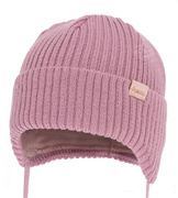 Czapka niemowlęca na zimę dla dziewczynki, merino, Nissia, wrzosowa, 40-42 cm