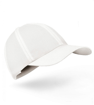 Czapka z daszkiem, damska, lniana, biała (80% len), 54-56 cm