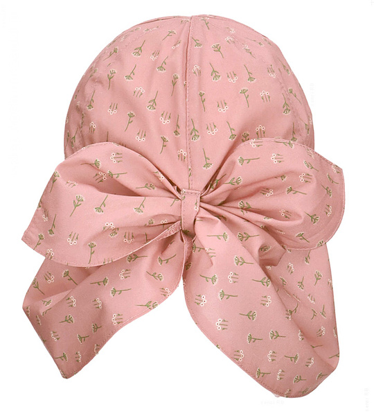 Czapka safari dla dziewczynki, wiązana, filtr UV+30, Pollia, brudny róż, 50-52 cm