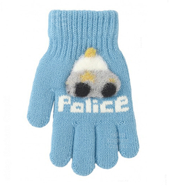Rękawiczki dla chłopca,POLICE,  R230, niebieski,  rozm. 5-8 lat