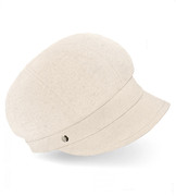 Czapka damska z lnu na lato, z daszkiem, Laura, lniany naturlany, 56-60 cm