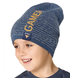 Czapka wiosenna/jesienna, dzianinowa dla chłopca, Gammer, granat navy, 55-57 cm
