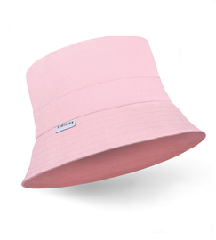 Kapelusz damski na lato z lnu, różowy, S23-03, 55-56 cm