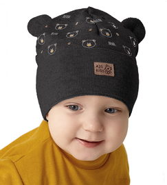 Czapka dla chłopca wiosenna/jesienna, czarny, Beras, 44-47 cm