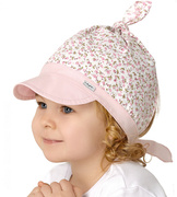 Czapka/chustka z daszkiem, Risiva, róż pudrowy (wz.2) , uniwersalna 40-46 cm