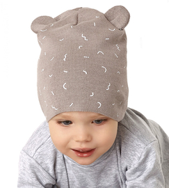 Czapka wiosenna/jesienna dla chłopca, beżowa, Midan, 50-54 cm