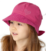 Kapelusz dla dziewczynki, na lato, Claudia, ciemny róż, 49-50 cm