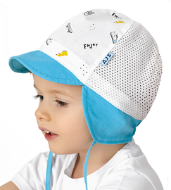 Czapka na lato dla chłopca, z siateczką, Fortis, turkusowy, 46-48 cm