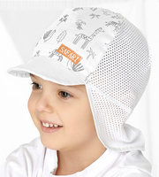 Czapka na lato dla chłopca, z siateczką, Botish, biała, 49-51 cm