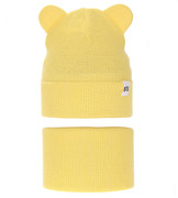Komplet wiosenny/jesienny dla dziewczynki, czapka i komin, żółty, Jakra, 48-50 cm