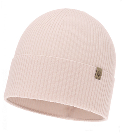 Czapka jesienna, damska, wełna merino z kaszmirem, Nalieta, blady róż, 54-57 cm