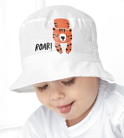 Kapelusz dla chłopca, na lato,  Vagroo biały, 46-48 cm