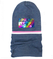 Komplet czapka i komin dla dziewczynki, Spring Mode, kolorowy hologram rozm. 48-50 cm