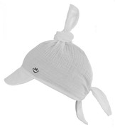 Muślinowa chustka z daszkiem dla chłopca, jasny szary, 42-48 cm