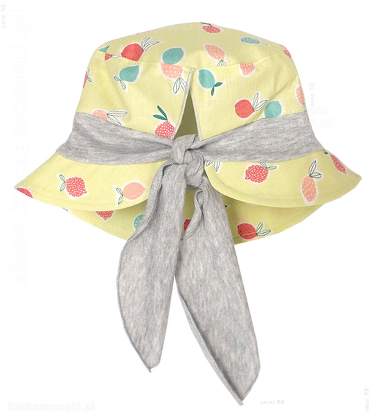 Kapelusz dla dziewczynki na lato, Sweet Life, cytrynowy, 49-51 cm