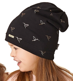 Czapka dla dziewczynki, wiosna/jesień, czarny, Virginia, 48-51cm