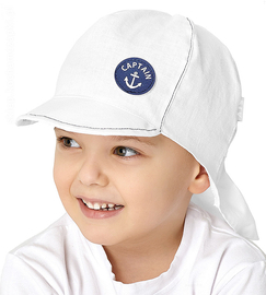 Czapka na lato dla chłopca, safari z daszkiem, Kyaftin, biała,48-50 cm