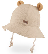 Kapelusz dla dziecka, muślinowy, beżowy, Jorgina, 44-46 cm