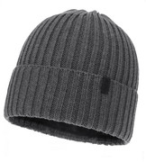 Czapka zimowa męska, z wełną merino i polarem, Ryttol, szary (07), 56-58 cm