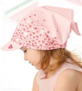 Chustka z daszkiem, na głowę dla dziewczynki, Kimona, róż pudrowy, 51-53 cm