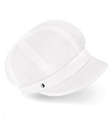 Czapka damska z lnu na lato, z daszkiem, Laura, biała, 56-60 cm